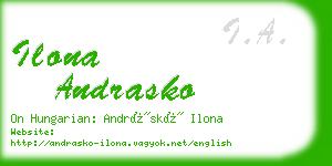 ilona andrasko business card